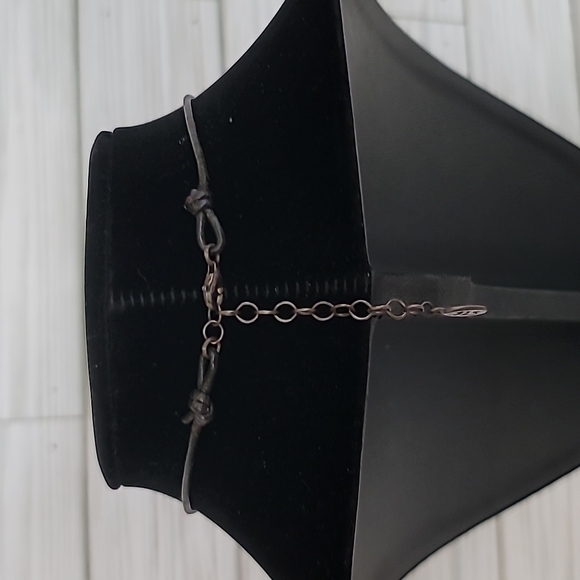 Vintage EXEX 925 Claudia Agudelo Pendant 4 leaf Clover on  Leather Cord - Picture 3 of 5